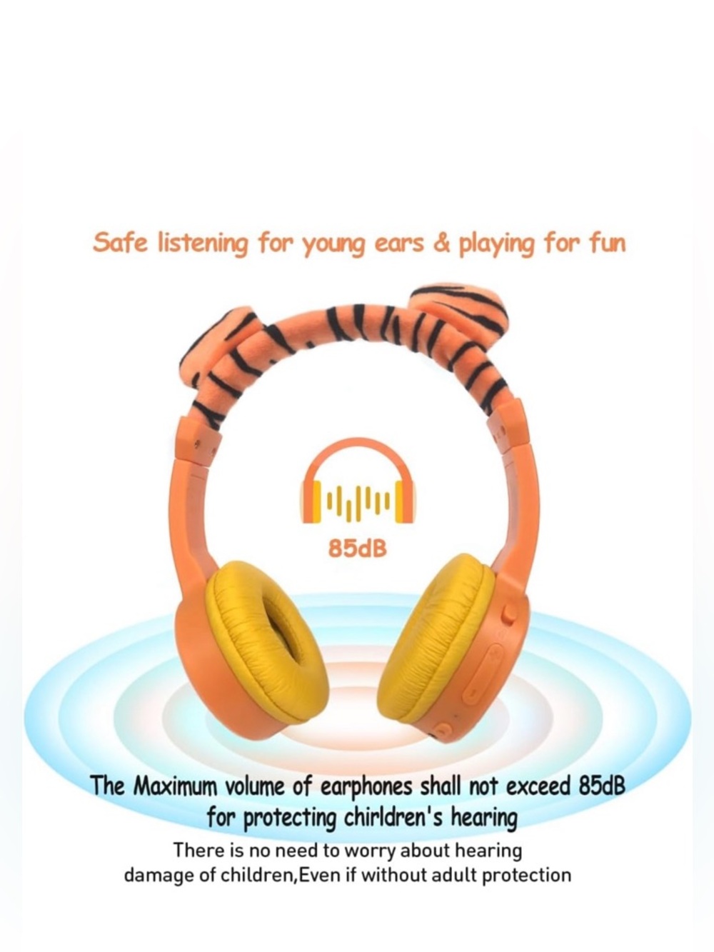 Kids Bluetooth Headphones, Wireless Headphone for Kids TIGER - Picture 4 of 8